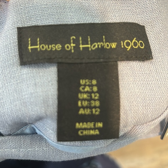 House of Harlow 1960 Women's Lilac Linen Wide Leg Trousers Size 8 - Picture 7 of 8